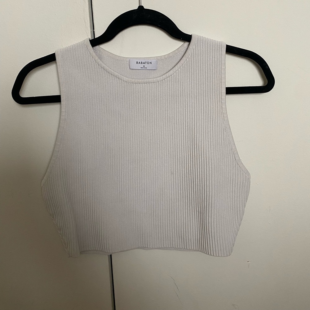 Aritzia Babaton Sculpt Knit Racer Tank in Cropped